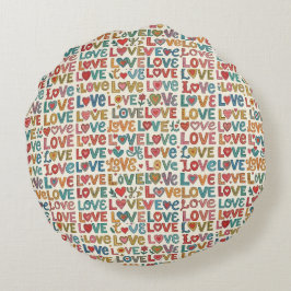 Love Pattern  Rundes Kissen