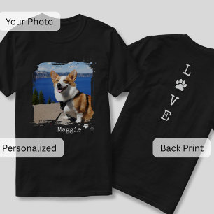 LOVE Paw Individuelles Hunde-Foto Front- und Rücks T-Shirt