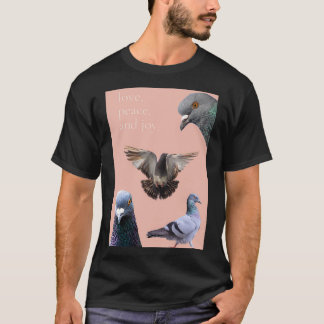 love peace and joy friendly racing pigeon design T-Shirt