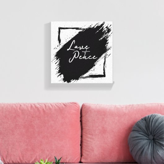 Love & Peace Canvas wall Art Leinwanddruck (Insitu (Wohnzimmer))