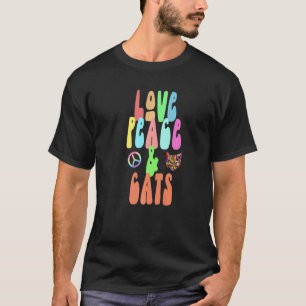 Love Peace & Cats lustiger Hippie-Kostüm 12 T-Shirt