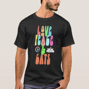 Love Peace & Cats lustiger Hippie-Kostüm 4 T-Shirt