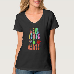 Love Peace & Coffee lustiges Hippie-Kostüm  4 T-Shirt