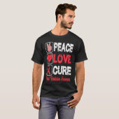 LOVE PEACE CURE ATRIAL FIBRILLATION AWARENESS T-Shirt (Vorne ganz)