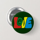 Love Peace Hippie Button (Vorne & Hinten)