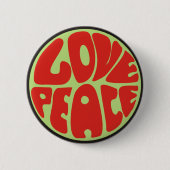 love peace Hippie Spruch Button (Vorderseite)