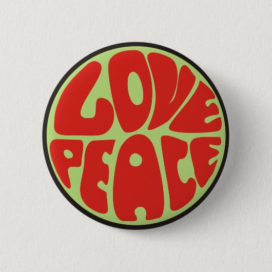 love peace Hippie Spruch Button (Vorderseite)