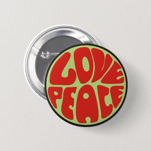 love peace Hippie Spruch Button (Vorne & Hinten)