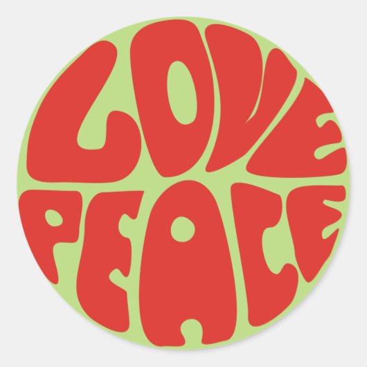 love peace Hippie Spruch Runder Aufkleber (Vorderseite)