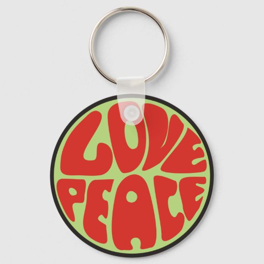 love peace Hippie Spruch Schlüsselanhänger (Vorderseite)
