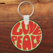 love peace Hippie Spruch Schlüsselanhänger (Vorderseite)