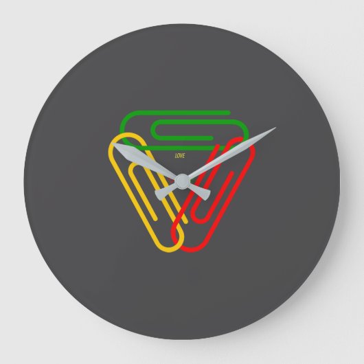 Love - Peace - Unity Große Wanduhr (Vorderseite)