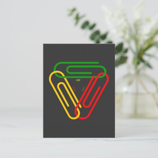 Love - Peace - Unity Postkarte (Stehend Vorderseite)