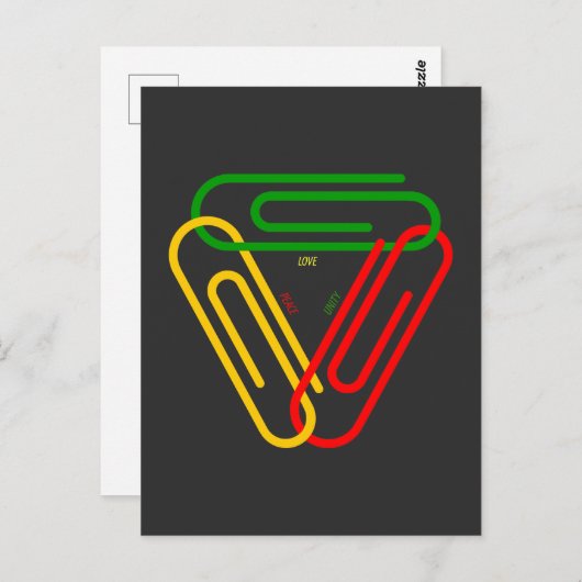 Love - Peace - Unity Postkarte (Vorne/Hinten)