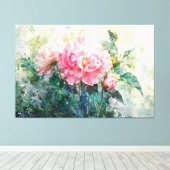 *~* Love Peony TV2 Rosa Stretched Canvas Print Leinwanddruck (Insitu (Holzboden))