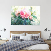 *~* Love Peony TV2 Rosa Stretched Canvas Print Leinwanddruck (Insitu (Schlafzimmer))