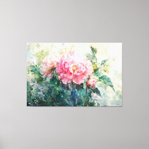 *~* Love Peony TV2 Rosa Stretched Canvas Print Leinwanddruck