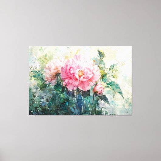 *~* Love Peony TV2 Rosa Stretched Canvas Print Leinwanddruck (Vorderseite)