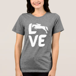 LOVE Pferd Damen-Shirt – Stilvolles Reitgeschenk Tri-Blend Shirt
