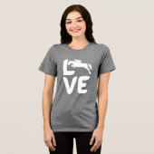 LOVE Pferd Damen-Shirt – Stilvolles Reitgeschenk Tri-Blend Shirt (Vorderseite voll)