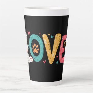 LOVE Pfote – Süße Pet-Liebhaber-Typografie-Kunst Milchtasse