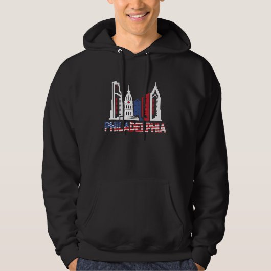 Love Philadelphia Skyline Downtown Cityscape Phill Hoodie (Vorderseite)