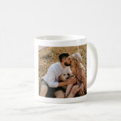 Love Photo Red Stamp Script Lettering Valentines Kaffeetasse (VorderseiteRechts)