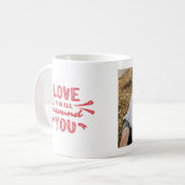 Love Photo Red Stamp Script Lettering Valentines Kaffeetasse (Vorderseite Links)