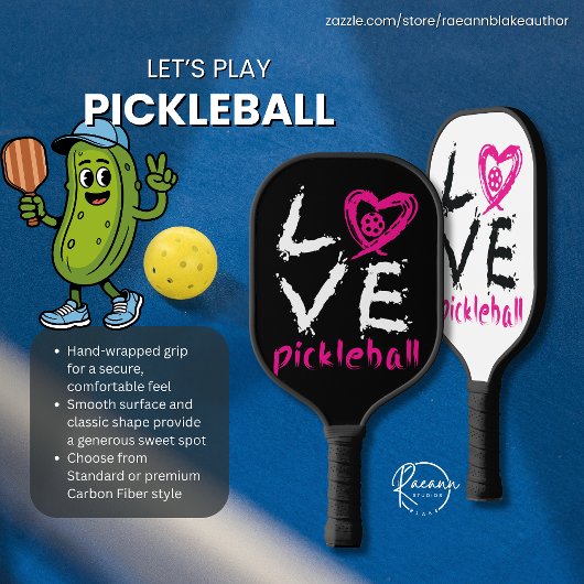 "Love Pickleball" Reverse Design Pickleball Paddle