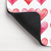 Love pink and red watercolor hearts pattern  mousepad (Ecke)