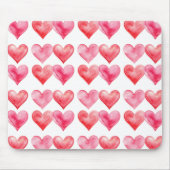 Love pink and red watercolor hearts pattern  mousepad (Vorne)