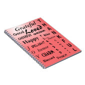 Love Pink Ombre Dankbarkeit Notizblock (Rechte Seite)