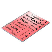 Love Pink Ombre Dankbarkeit Notizblock (Linke Seite)