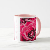Love Pink Roses 11oz Two-Tone Mug Pink Tasse (VorderseiteRechts)