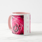 Love Pink Roses 11oz Two-Tone Mug Pink Tasse (Vorderseite Links)