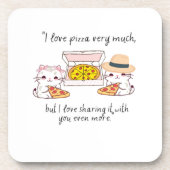 LOVE PIZZA SEHR VIEL, KATZE GETRÄNKEUNTERSETZER (Vorderseite)