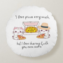 LOVE PIZZA SEHR VIEL, KATZE RUNDES KISSEN