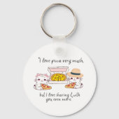 LOVE PIZZA SEHR VIEL, KATZE SCHLÜSSELANHÄNGER (Vorderseite)