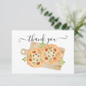Love & Pizza Thank You Note Einladung (Stehend Vorderseite)