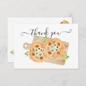 Love & Pizza Thank You Note Einladung (Vorne/Hinten)