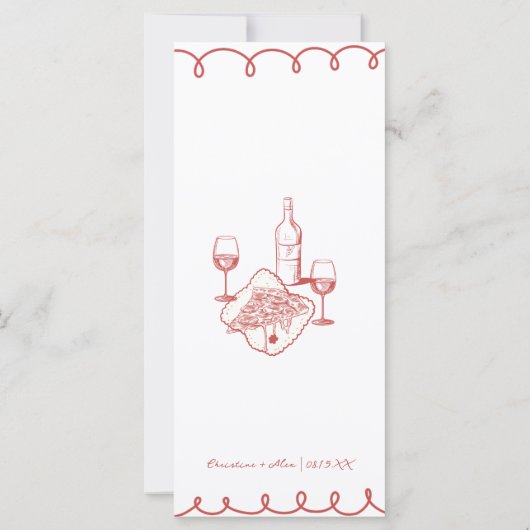 Love & Pizza | Whimsical Menu (Rückseite)