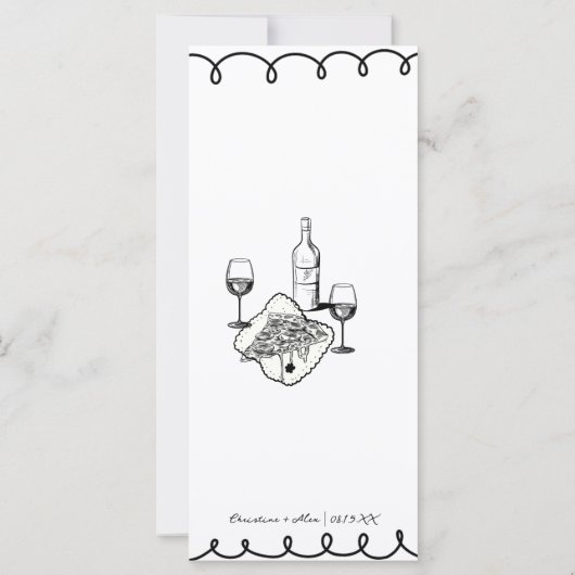 Love & Pizza | Whimsical  Menu (Rückseite)