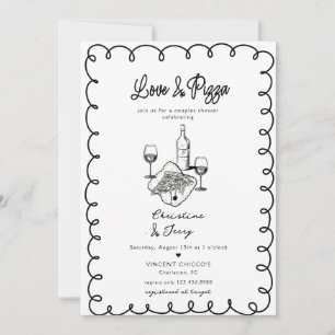 Love & Pizza   Whimsical Paare-Party Einladung