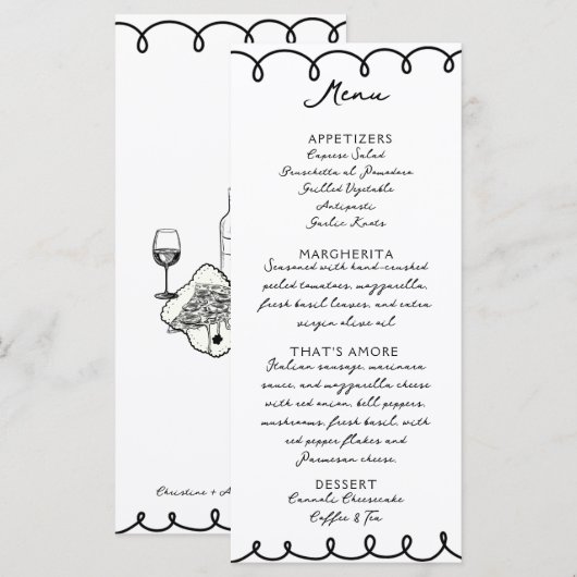 Love & Pizza | Whimsisches Menü (Vorne/Hinten)