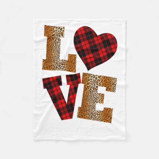 Love Plaid Red Leopard Kindergarten Teacher Valent Fleecedecke (Vorderseite)