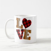 Love Plaid Red Leopard Kindergarten Teacher Valent Kaffeetasse (Links)