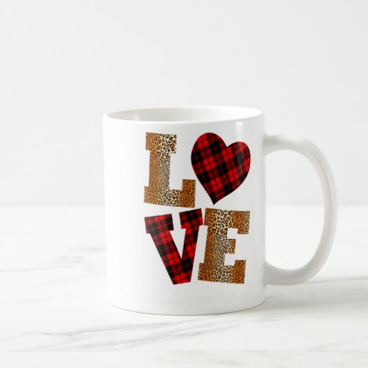Love Plaid Red Leopard Kindergarten Teacher Valent Kaffeetasse (Rechts)