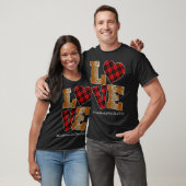 Love Plaid Red Leopard Kindergarten Teacher Valent T-Shirt (Unisex)