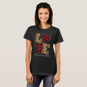 LOVE Plaid Red Leopard Pre-k Teacher Valentines Da T-Shirt (Vorne ganz)