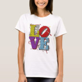 LOVE Pop Art – Retro Valentine’s T-Shirt (Vorderseite)
